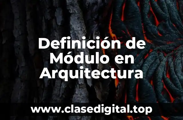 Definición de Módulo en Arquitectura