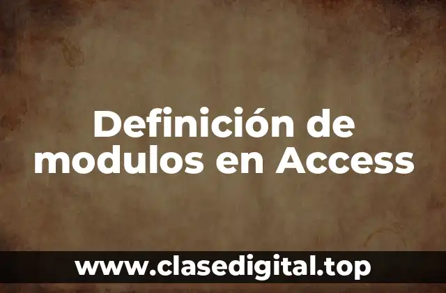 Ejemplos de modulos en Access