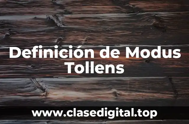 Definición de Modus Tollens