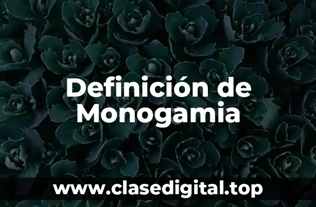 Definición de Monogamia