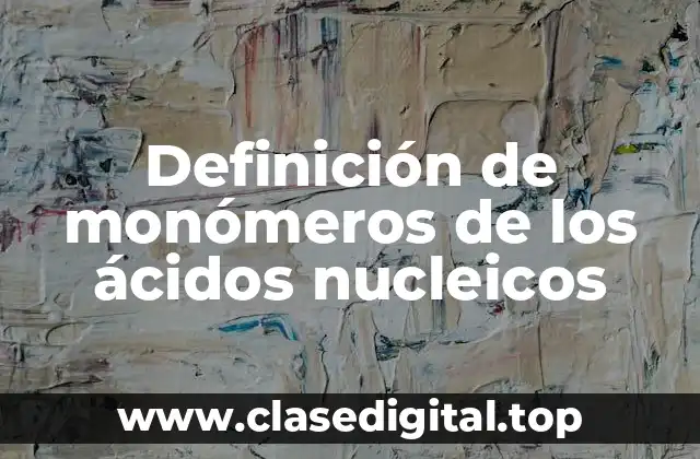 Definición de monómeros de los ácidos nucleicos