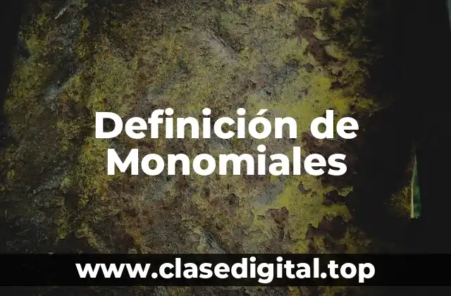 Definición de Monomiales
