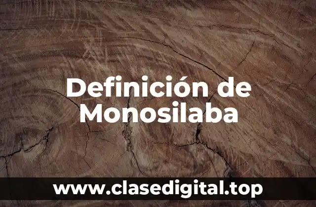 Definición de Monosilaba