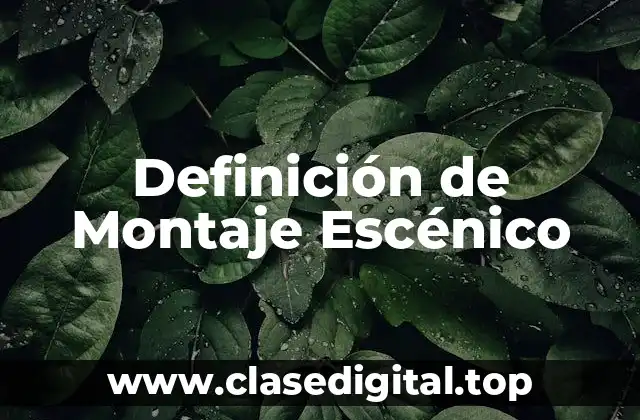 Definición de Montaje Escénico