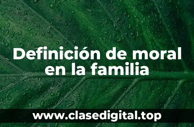 Definición de moral en la familia