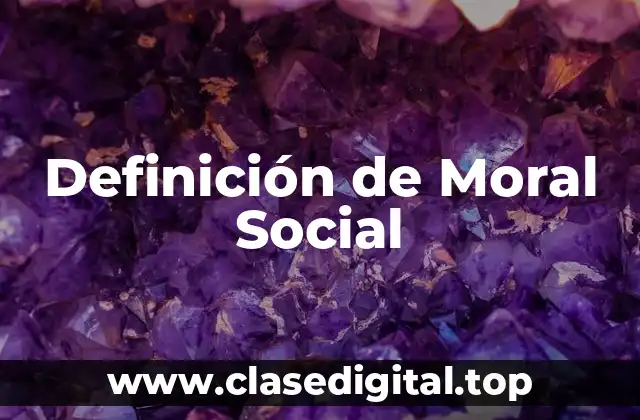 Definición técnica de Moral Social