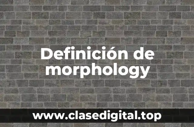 Definición de morphology