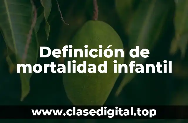 Definición técnica de mortalidad infantil