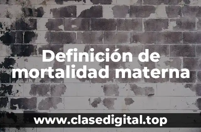 Definición de mortalidad materna