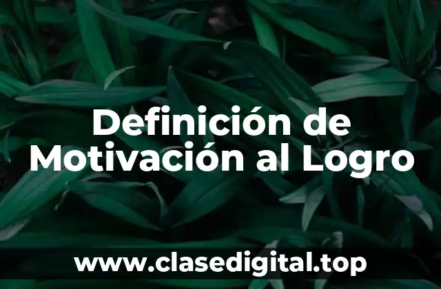 Definición de Motivación al Logro