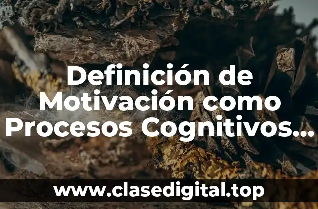 Definición de Motivación como Procesos Cognitivos Superiores
