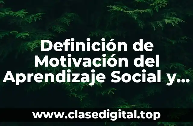Definición de Motivación del Aprendizaje Social y Emocional