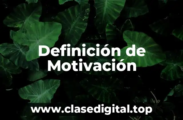Definición de Motivación