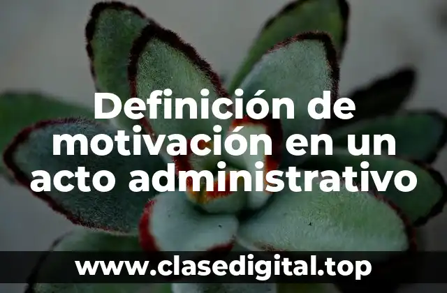 Definición de motivación en un acto administrativo