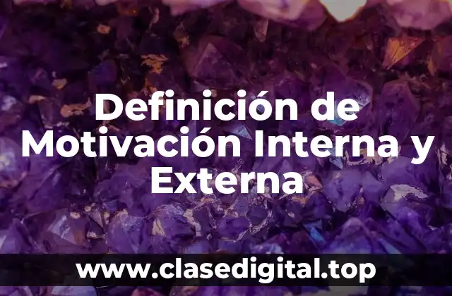 Definición de Motivación Interna y Externa