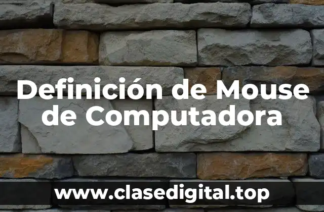 Definición de Mouse de Computadora