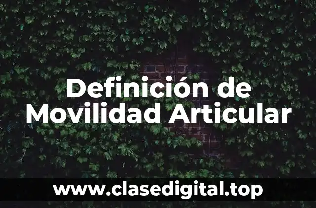 Definición técnica de Movilidad Articular