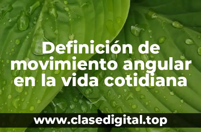 Definición de movimiento angular en la vida cotidiana