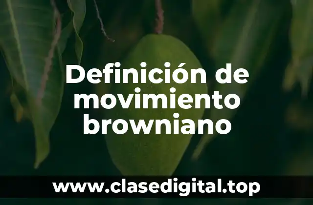 Definición de movimiento browniano