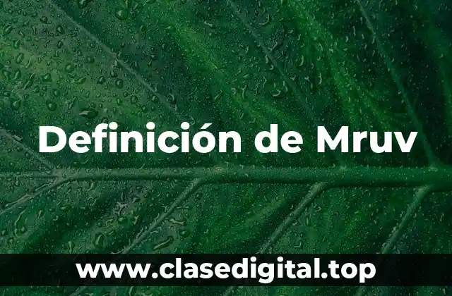 Definición de Mruv
