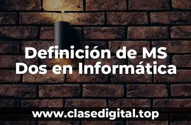 Definición de MS Dos en Informática