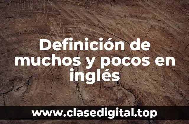 Definición de muchos y pocos en inglés
