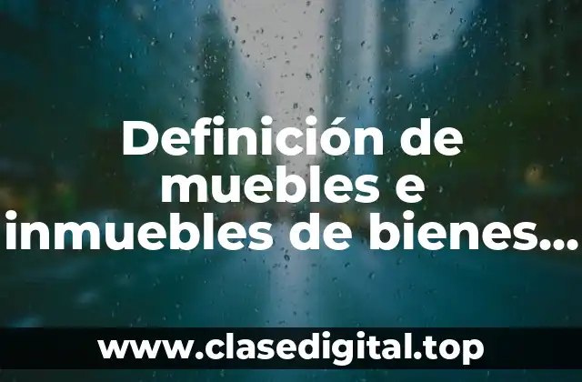 Definición de muebles e inmuebles de bienes de poder públicos