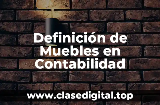 Definición Técnica de Muebles en Contabilidad