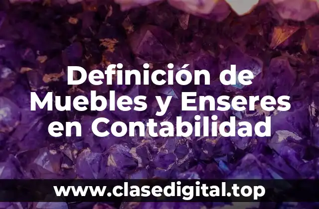 Definición de Muebles y Enseres en Contabilidad