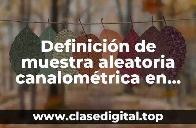 Definición de muestra aleatoria canalométrica en matemáticas