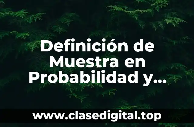 Definición de Muestra en Probabilidad y Estadística