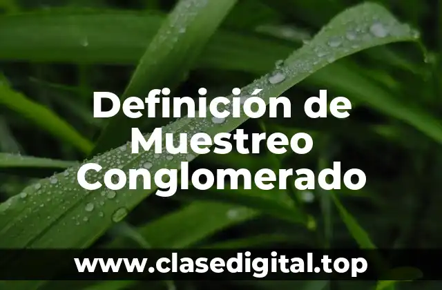 Definición de Muestreo Conglomerado