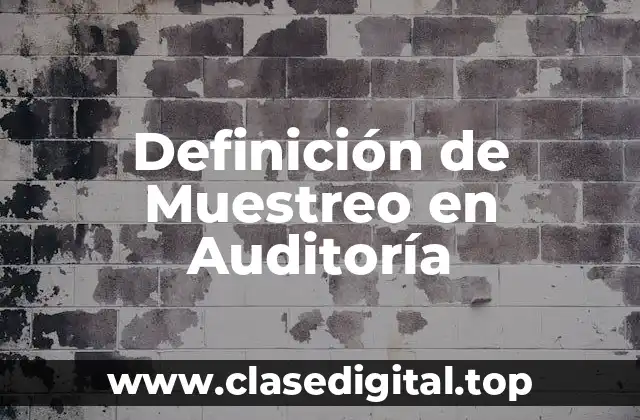 Definición Técnica de Muestreo en Auditoría