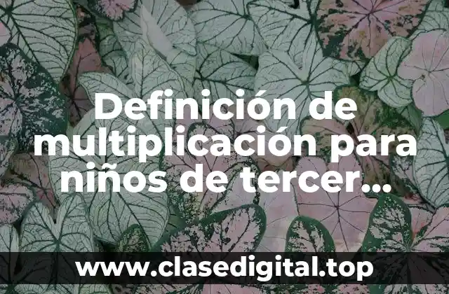 Definición de multiplicación para niños de tercer grado