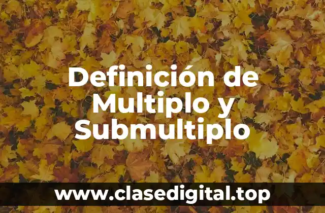Definición de Multiplo y Submultiplo