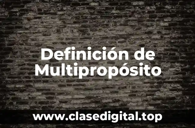 Definición de Multipropósito