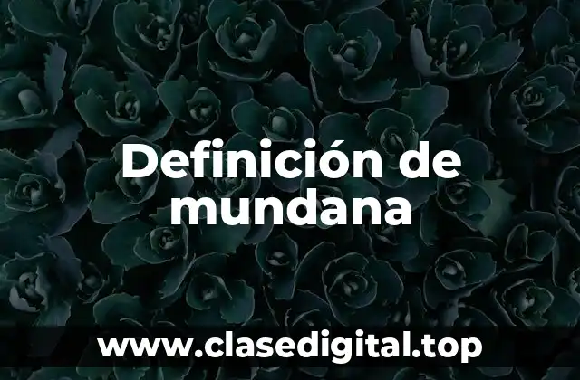 Definición de mundana