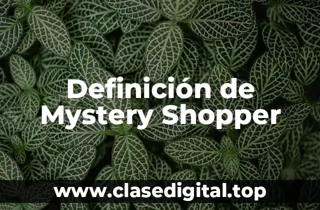 Definición de Mystery Shopper