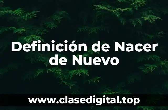 Definición de Nacer de Nuevo