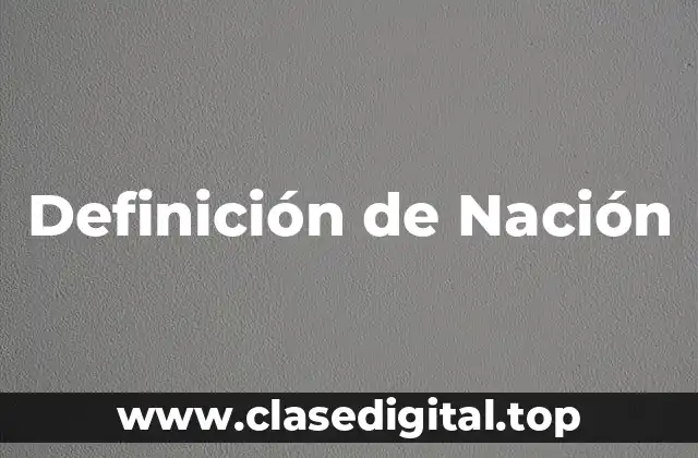 Definición de Nación