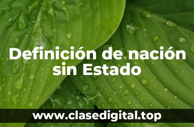 Definición de nación sin Estado