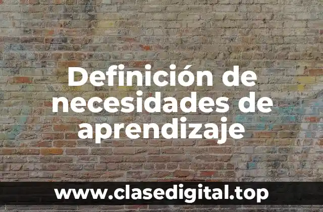 Ejemplos de necesidades de aprendizaje