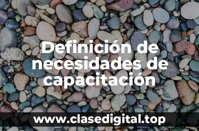 Definición de necesidades de capacitación