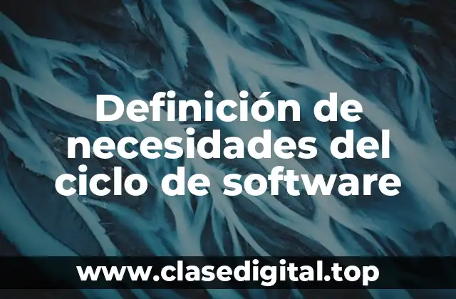 Definición de necesidades del ciclo de software