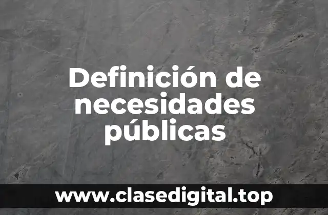 Definición de necesidades públicas