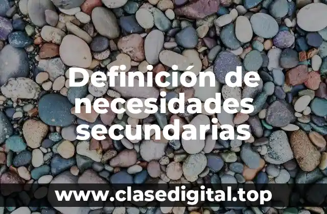 Definición de necesidades secundarias