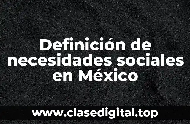 Definición de necesidades sociales en México