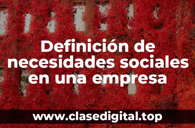 Definición de necesidades sociales en una empresa