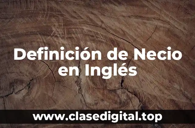 Definición de Necio en Inglés