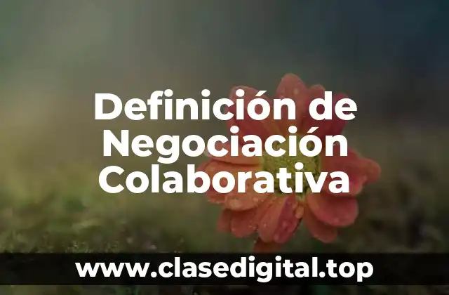 Definición de Negociación Colaborativa